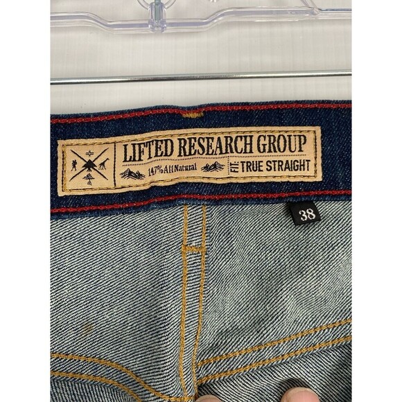 Raised Research Group LRG Straight Fit Jeans Men 38 Blue Mustaches J155010 style - Picture 3 of 15